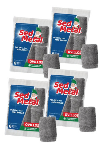 Lana De Acero Rolitos Sed Metal 38 Grs 6 Rollos Pack X4