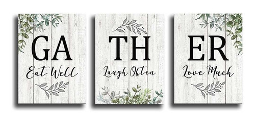 Farmhouse Gather For Home Kitchen Wall Art Decor Signs,...