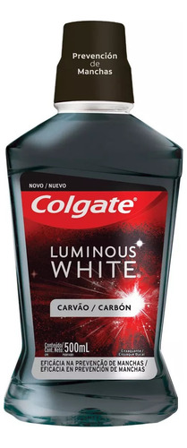 Colgate Enjuague Bucal Luminous White Carbon X 500ml