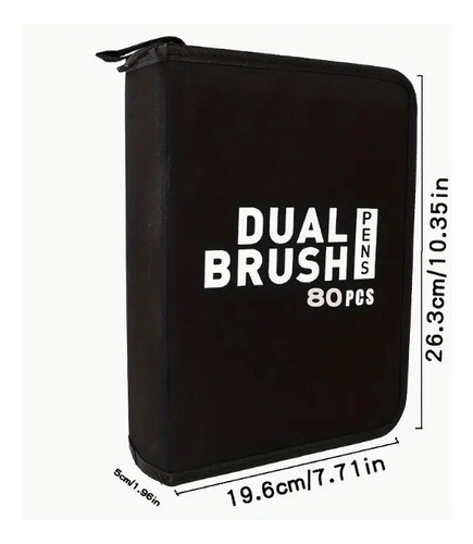 Kit 80 Canetas Ponta Dupla Com Pincel Duplo Fine Line Touch