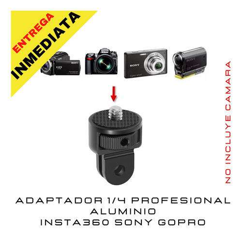Adaptador Camara 1/4 Profsional Aluminio Insta360 Sony Gopro