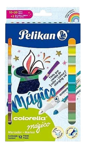 12 Plumones Plumin Mágico Pelikan Colorella Dibujo Coloreado