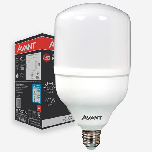 Lâmpada Led 40w Bulbo E27 6500k Galpão Comécio Loja Cor Da Luz Branco-frio