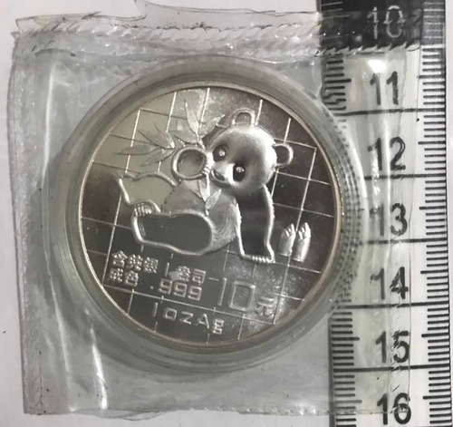 1 Oz .999 Plata Panda China 1989 Plástico Y Capsula Original