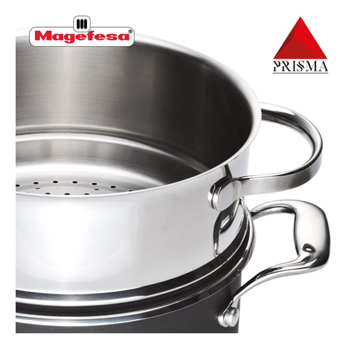 Olla De Vapor 20 Cm Acero Inoxidable Apta Para Inducción
