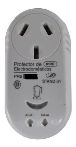 Protector Tension Stand By Enchuf 2200w P/ Electrodomesticos Color Blanco PR6