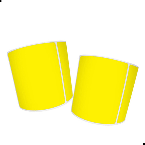 Etiqueta Couchê Amarela 100x100 Cor Amarelo Desenho Impresso Não