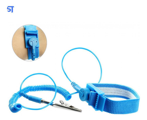 Pulsera antiestática con cable - Azul