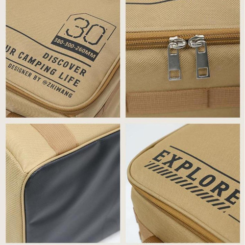 Bolsa De Almacenamiento Para Acampar, Bolso De Mano, Beige