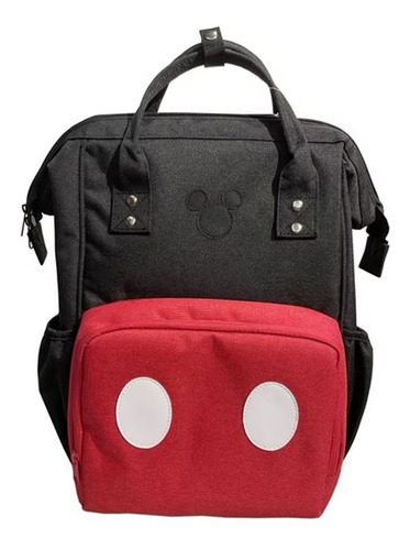 Mickey Mouse - Mochila Pañalera - Maternal - Mudador Color Negro