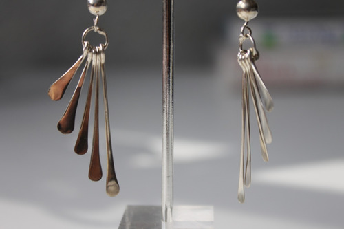 Aretes De Plata Tipo Abanico 