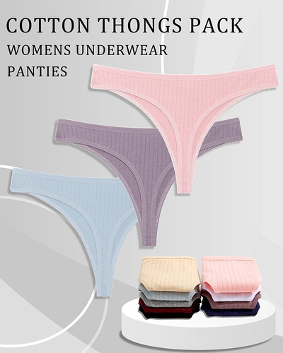 Pack De 6 Tangas De Algodón Para Mujer De Finetoo
