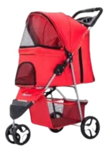 Coche Portátil Para Mascotas Transportador Plegable Rojo