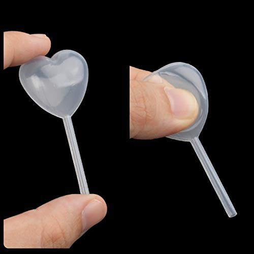 50pcs Clear Heart Shape 4ml Liquid Dropper Pasteur Pipe...