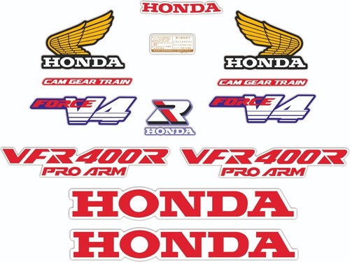 Calcos Honda Vfr 400 R Nc24  Kit De Textos Varios Colores