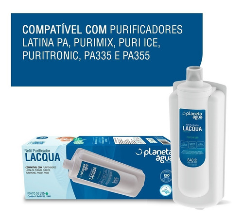 Refil Filtro Vela P355 Lacqua Similar Purificador De Água Latina Pa335 Pa355 Xpa375 Puritronic Puriice Purimix Pa-e