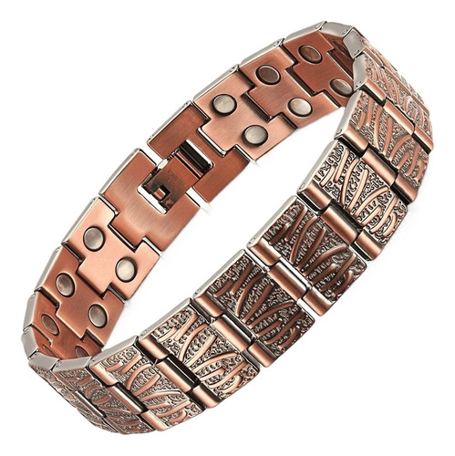 Pulsera De Terapia Magnética De Cobre Puro De Dos Filas Para