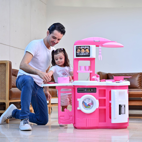 Cocinita Infantil 3 En 1 Prinsel Cook N Play Rosa Niños Chef Rosa