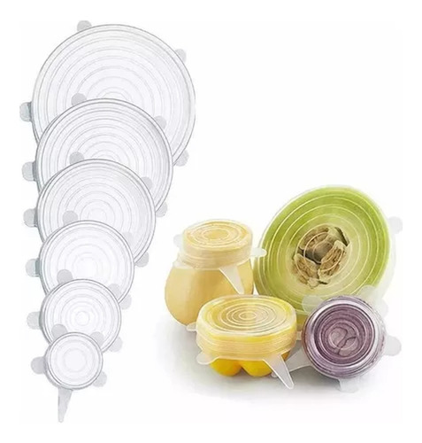 Tapas De Silicon Reutilizables Sellos Antiderrames 6 Piezas