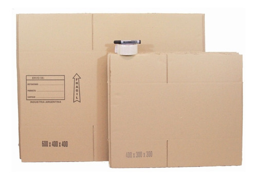 Caja De Carton Mudanza X20 + Cinta + Marcador Caba Cuotas