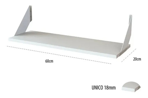 Imagen 3 de 9 de Estante Con Mensulas Exahome 80x20 Repisa Unico 18mm Bazar