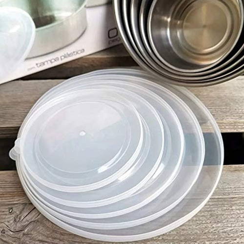 Conjunto De Potes Para Alimentos Inox Com Tampa Jogo 5 Peças