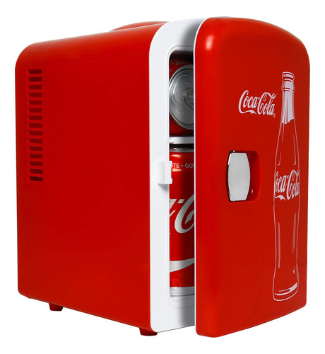 Coca-cola Classic Coke Bottle 4l Mini Refrigerador Con Cabl. Color Rojo