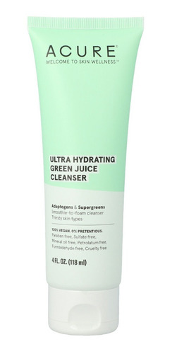 Acure. Limpiador Ultra Hidratante De Jugo Verde.118 Ml