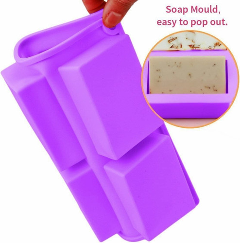 Molde Rectangular Silicon Jabon Artesanal Pan Chocolate 3pcs