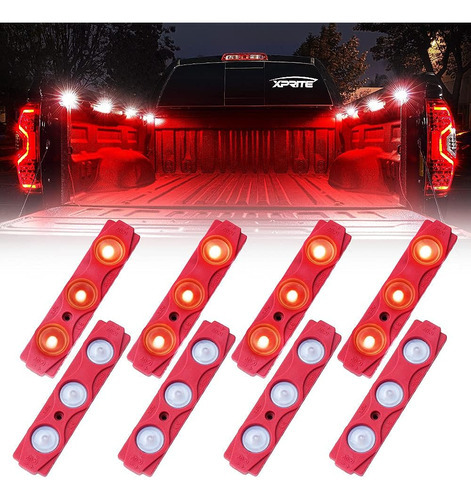 Xprite Red Led Truck Bed Light Kits Rock Lights Con Inter