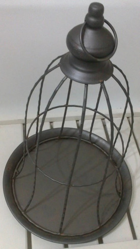 Imagen 3 de 6 de Jaula Metálica Deco Campana Reforzada Met Black 44 X 30 Cm