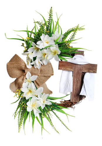 Corona De Pascua, Decoración Rústica Para Blanco 45cm