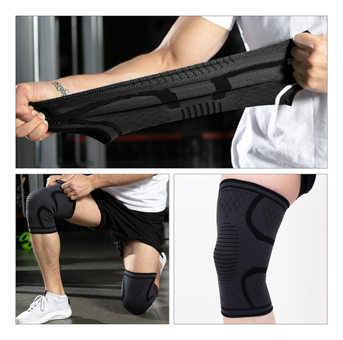 2 Rodilleras Deportiva Compresión Para Gym Ajustable Elastic