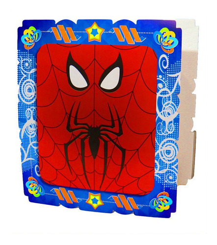 Piñata De Spiderman Logo Cuadrada Infantil Fiesta Arlequín