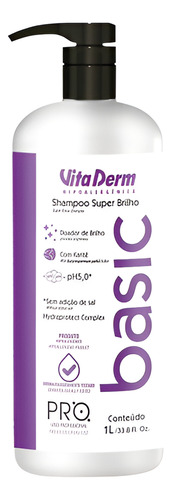 Shampoo Profissional Lavatório Basic Vita Derm Sem Sal 1l