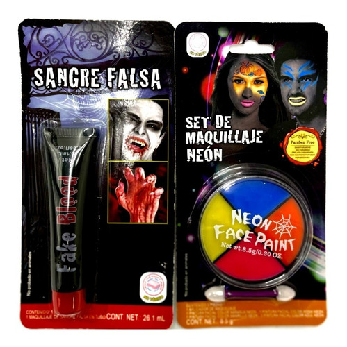 Set De Maquillaje Y Sangre Falsa Para Disfraz Halloween Fake