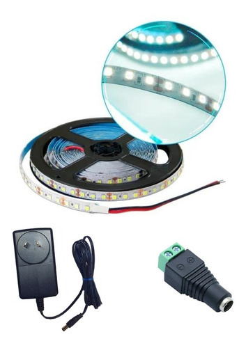 Tira Led 2835/3528 Interior 5m 120 Led/m Kit Fuente + Ficha