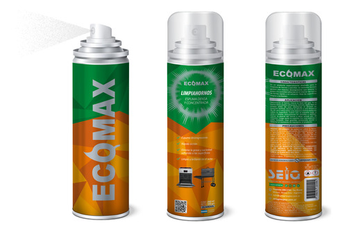 Limpiador Desengrasante Limpia Hornos Ecomax Aerosol 360 Grs