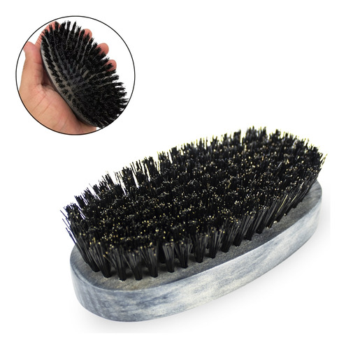 Escova Madeira Oval Profissional Barba Bigode Cerdas Macias