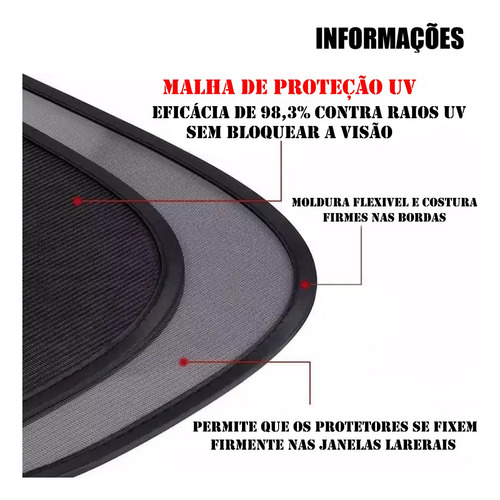 Protetor Solar Janela Vidro Carro Sol Tela Capa Criança Bebe