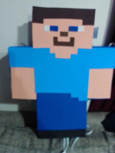 Piñata Infantil Minecraft Steve, O Cualquier Personaje