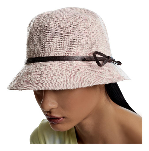 Sombrero Rosa Cloche Con Liston Casual Holly Land Para Mujer