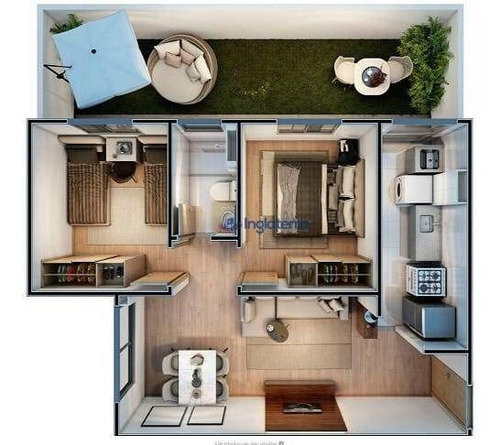 Apartamento 2 Quartos C/ Churrasqueira Na Sacada Novo Na Zona Leste Bairro Acquaville - Ap1359