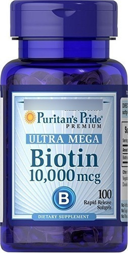 Imagen 1 de 1 de Biotin 10000mcg Ultra Mega 100 Uds Puritan's Pride