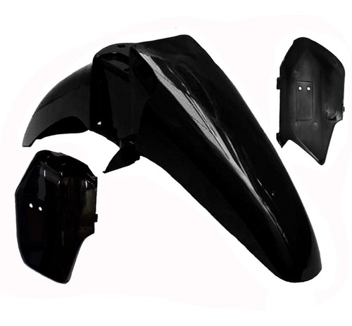 Guardabarro + Cubre Barrales Negro Moto Gilera Smash 110