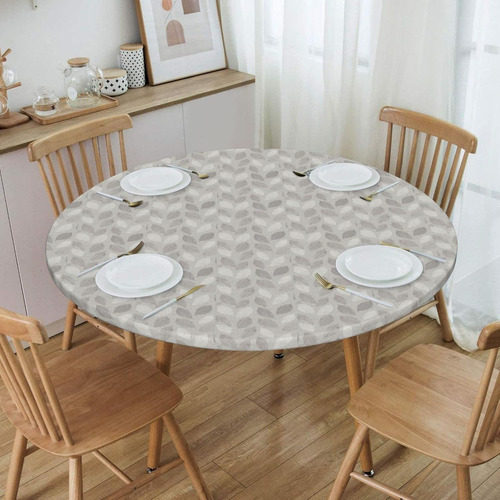 Mantel Redondo Impermeable Con Borde Elástico Para Mesa