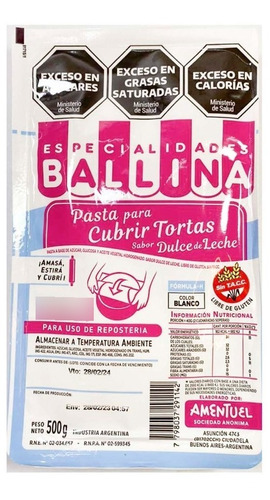 Pasta Ballina Blanca Formula H 500 Grs Cotillon Sergio Once