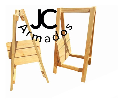 Imagen 4 de 6 de Caballetes Madera Maciza Con Estante