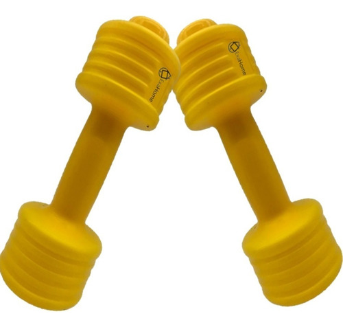 Mancuerna Exahome Recargable X 2 Reforzada Fitness Gimnasia Color Amarilla