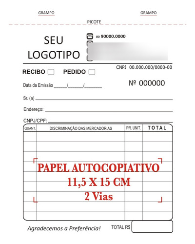 20 Tls. Nota - Pedido - Recibo - 2x50 - Autocopiativo